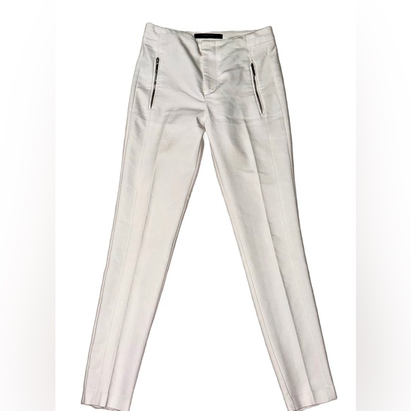 Zara Basic Zip Pants Slim Mid-rise Size XS - Picture 2 of 4